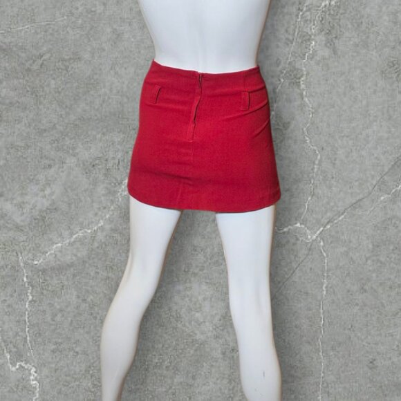 Pleated Red Mini Skirt COPPER KEY sz3 - Picture 5 of 5